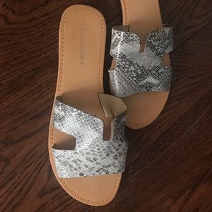 2/$30 // Snake-Print Slide Sandals